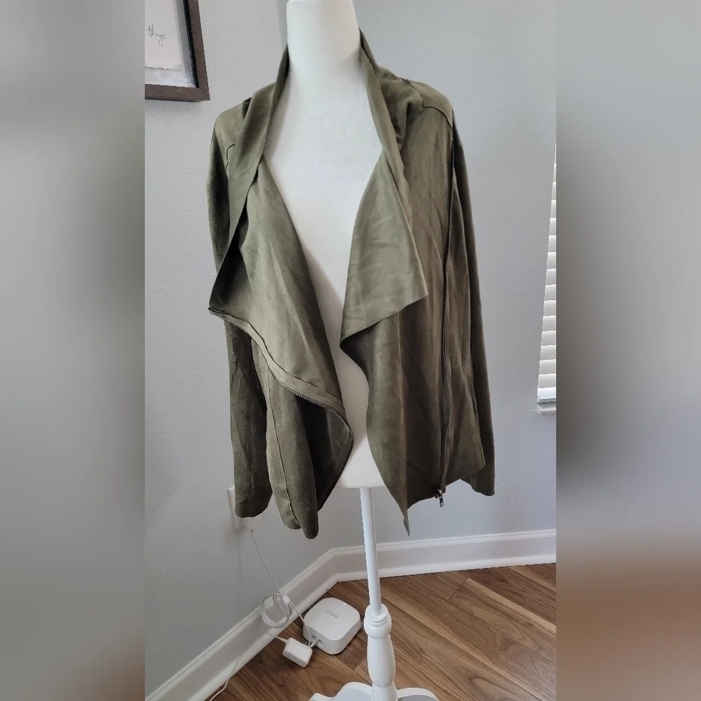 KORI America suede Moto Jacket Olive size Small